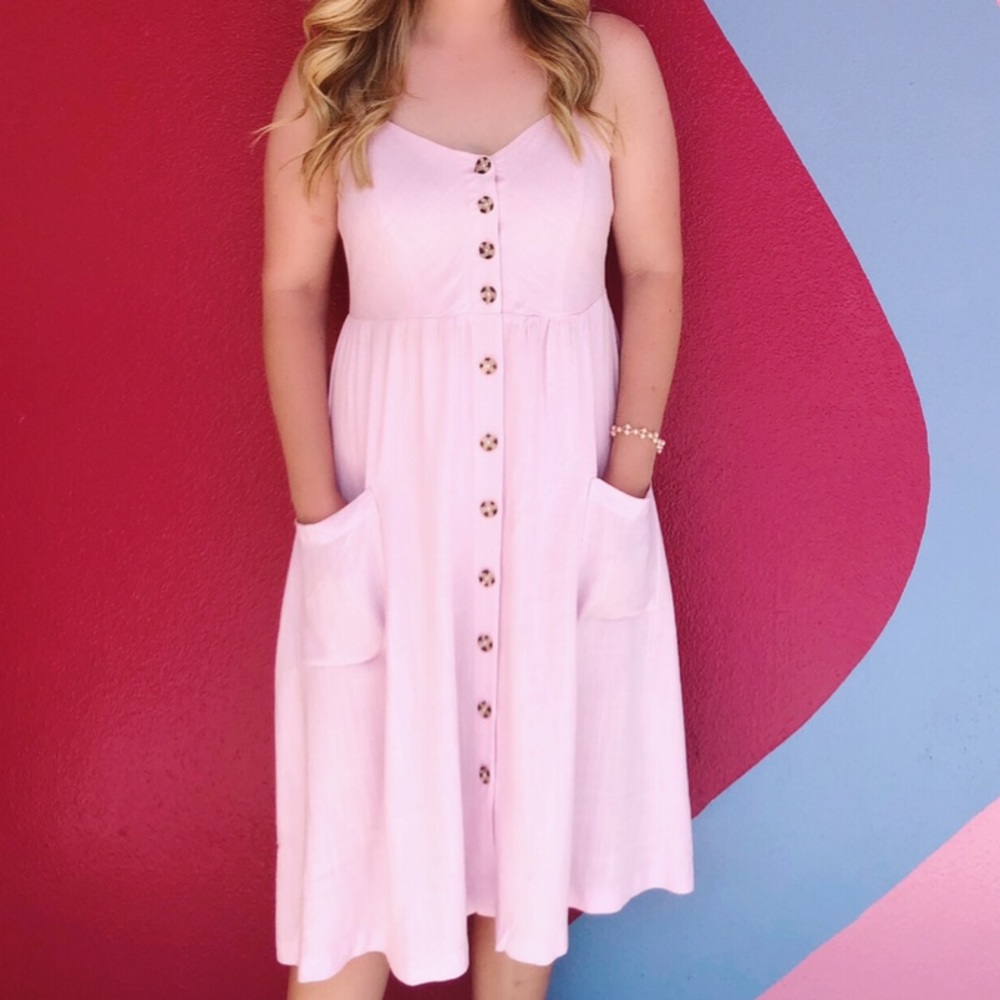 Pink Button Down Dress